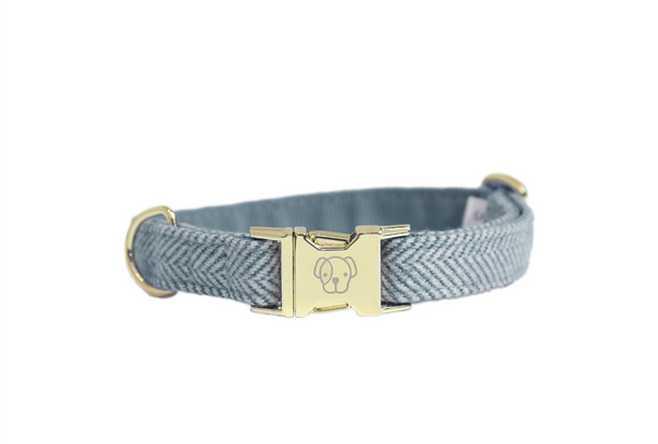 Dog Collar Wool Light Blue