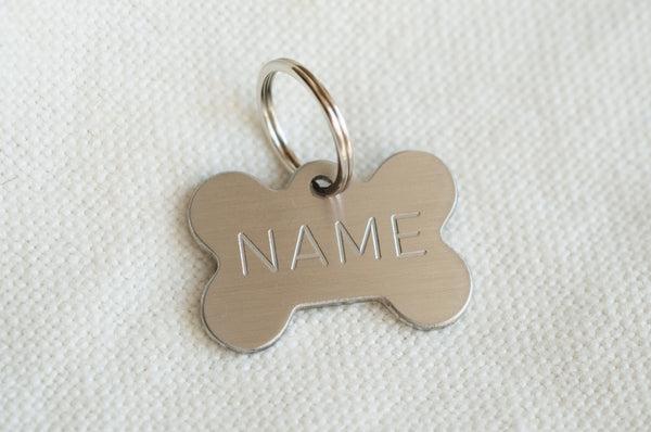 Bone Shaped Stainless Steel Dog Tag - Regular