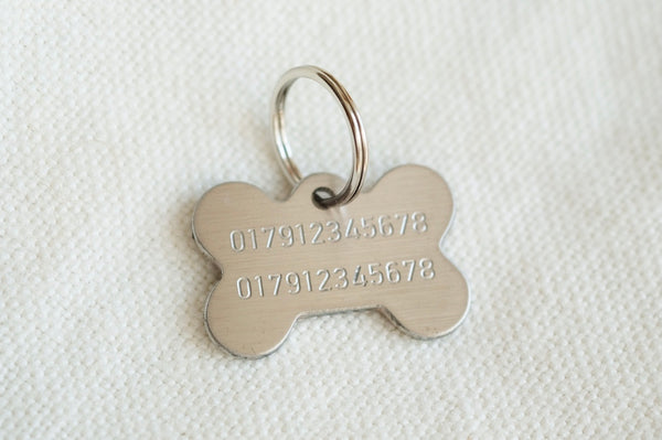 Bone Shaped Stainless Steel Dog Tag - Regular