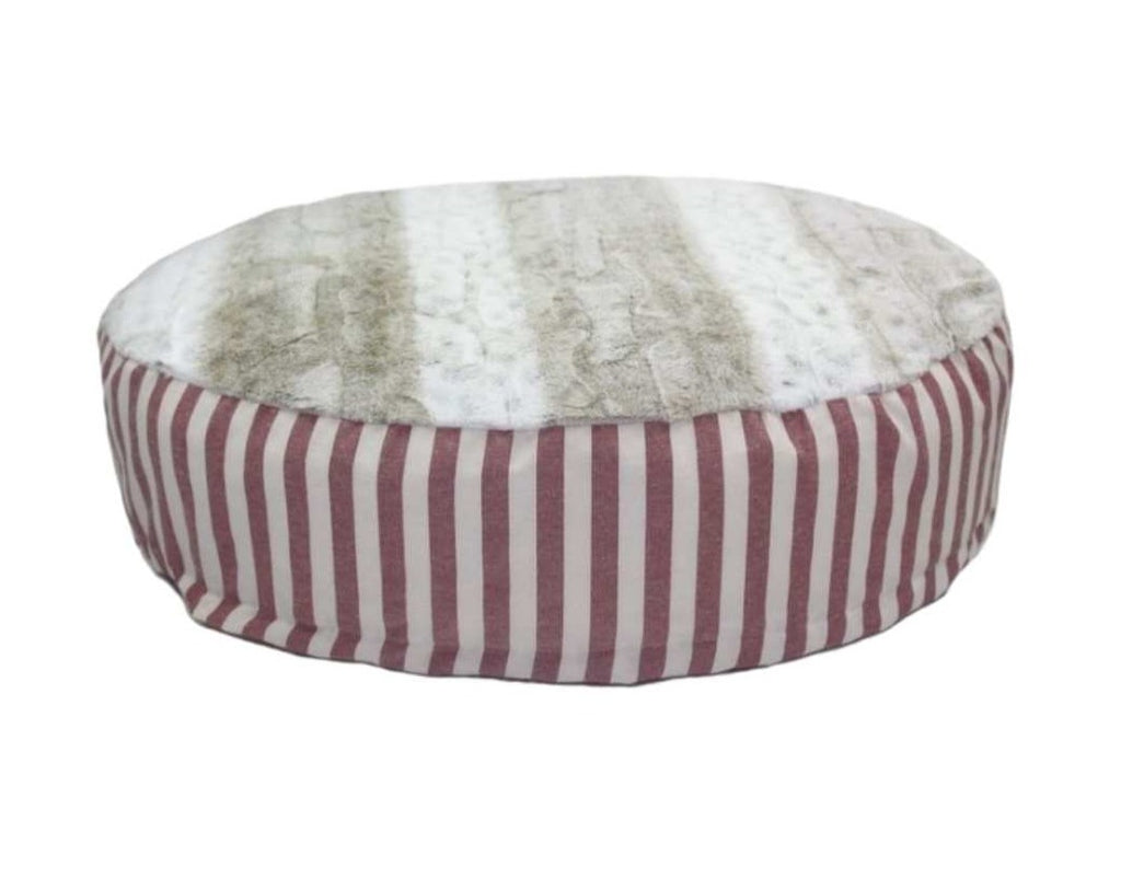 Round Dog Cushion Hamptons Bordeaux