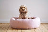 Round Dog Bed Rose Stripes