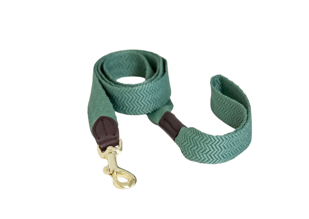 Dog Leash Jacquard Olive Green