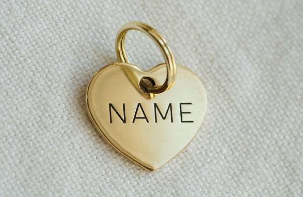 Heart Shaped Brass Dog Tag - Regular