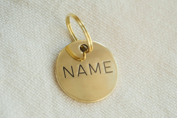 Round Brass Dog Tag - Regular