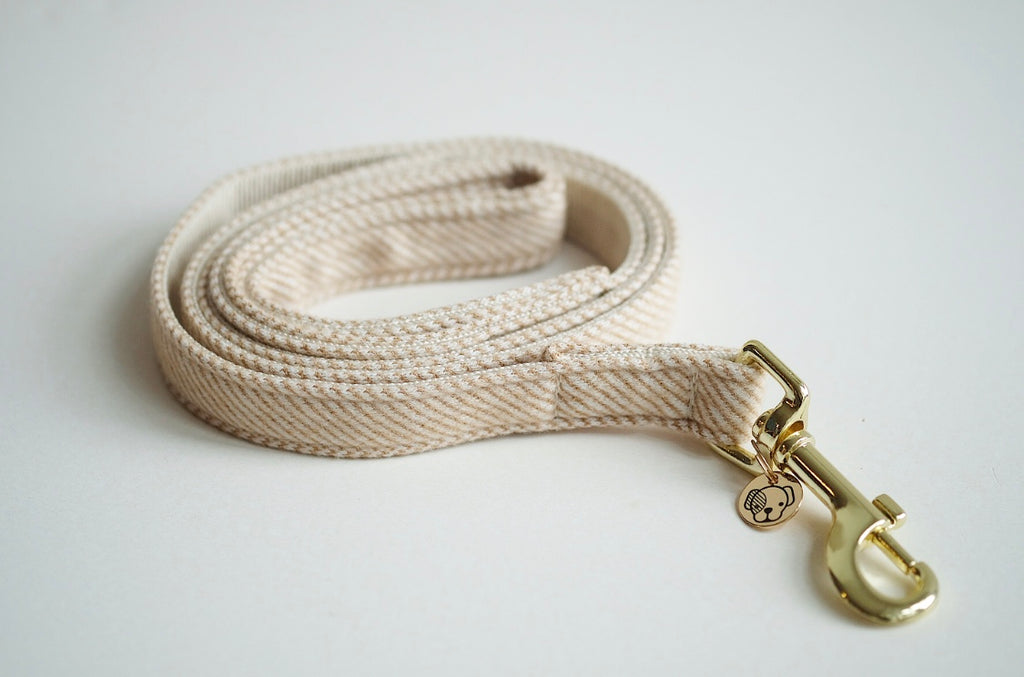 Dog Leash Wool Beige