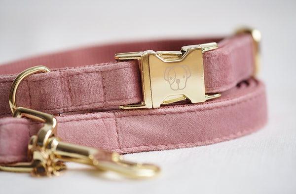 Dog Collar Velvet Old Rose