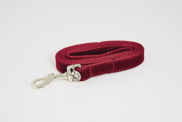 Dog Leash Corduroy Red