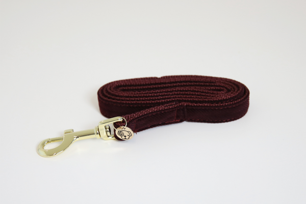 Dog Leash Corduroy Bordeaux