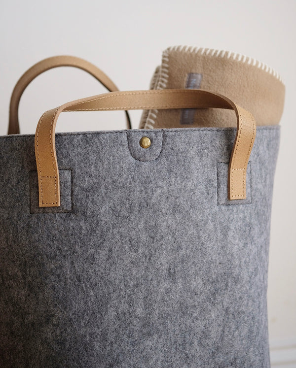 Felt Storage Basket Grey