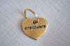 Heart Shaped Brass Dog Tag - Cursive