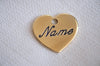 Heart Shaped Brass Dog Tag - Cursive