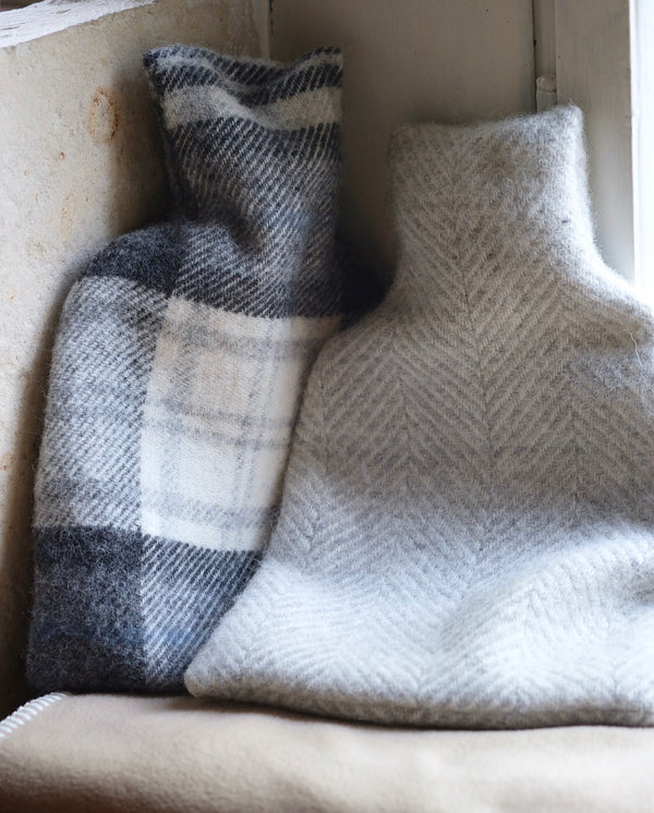 Pure Wool Hot Water Bottle Light Grey