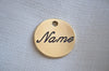 Round Brass Dog Tag - Cursive