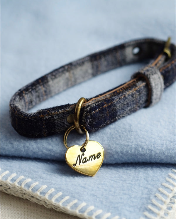 Tweed Dog Collar Navy